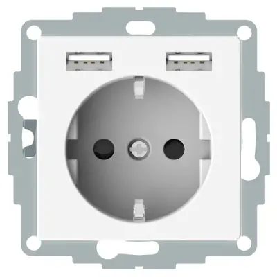 Schneider Electric - MTN2366-0319 - Mrtn SysM Side-e. S.O w/sht&USB 2.4A P.W - 1