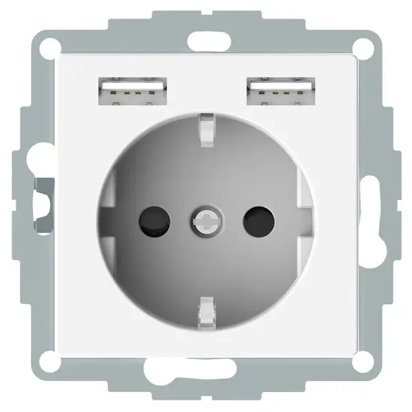Schneider Electric - MTN2366-0319 - Mrtn SysM Side-e. S.O w/sht&USB 2.4A P.W - 1
