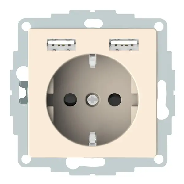 Schneider Electric - MTN2366-0344 - Schuko SO with USB charger TPb w Sys M - 1