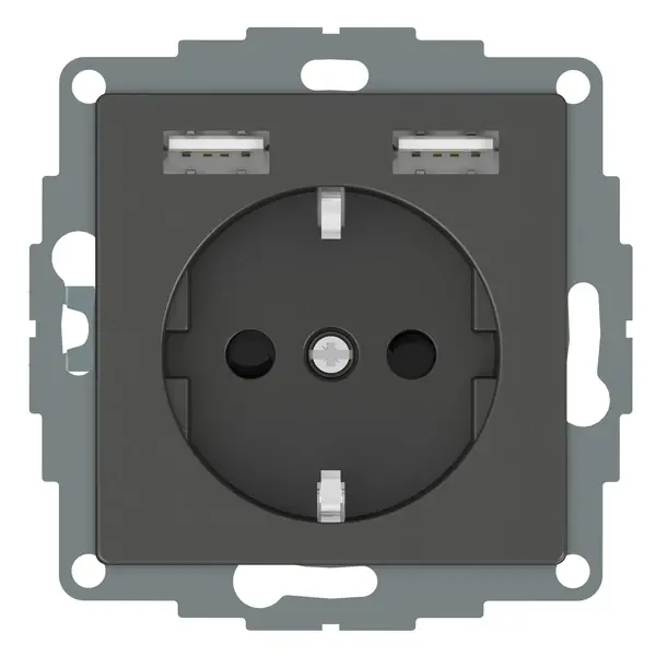 Schneider Electric - MTN2366-0414 - Mrtn SysM Side-e. S.O w/sht&USB 2.4A Ant - 1