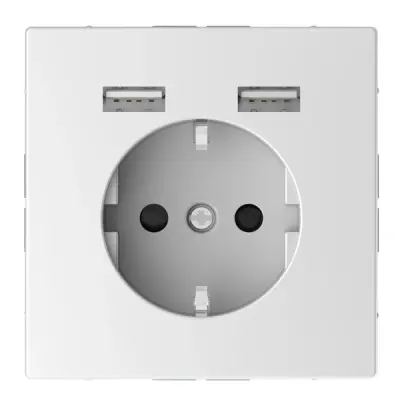Schneider Electric - MTN2366-6035 - Schuko SO with USB charger TPb lw SDsg - 1