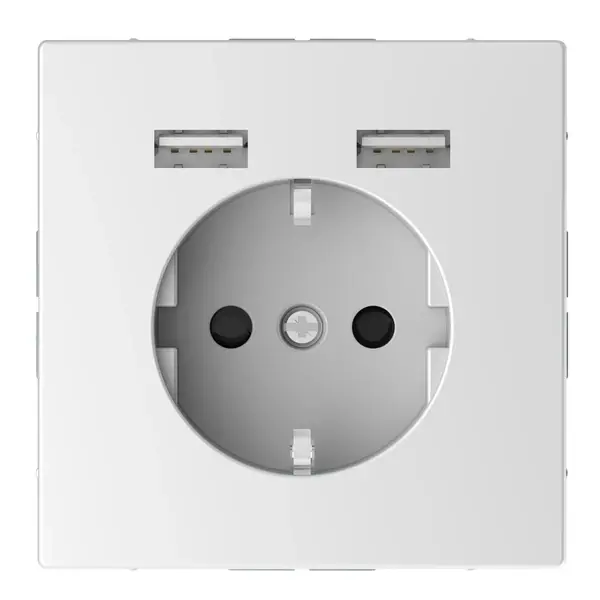 Schneider Electric - MTN2366-6035 - Schuko SO with USB charger TPb lw SDsg - 1