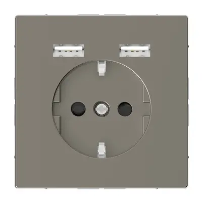 Schneider Electric - MTN2366-6050 - Schuko SO with USB charger TP nim SDsg - 1