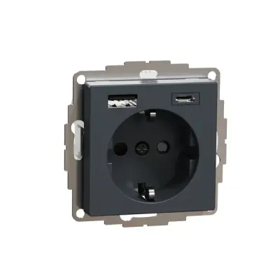 Schneider Electric - MTN2367-0414 - Merten Sys-M Schuko SO w/USB A+C Ant - 1