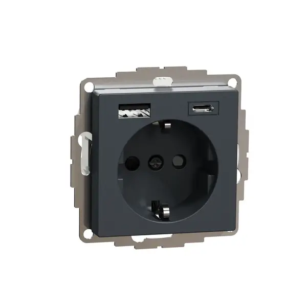Schneider Electric - MTN2367-0414 - Merten Sys-M Schuko SO w/USB A+C Ant - 1