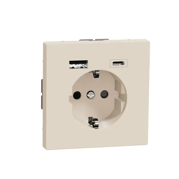 Schneider Electric - MTN2367-6033 - Schuko SO w USB A+C 3A TP sah SDsg - 1