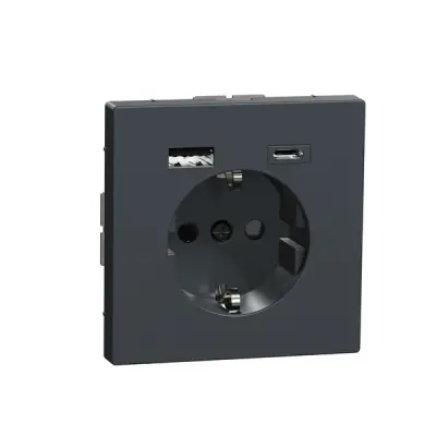 Schneider Electric - MTN2367-6034 - Schuko SO w USB A+C 3A TP ant SDsg - 1