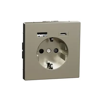 Schneider Electric - MTN2367-6050 - Schuko SO w USB A+C 3A TP nim SDsg - 1
