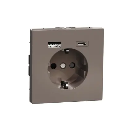 Schneider Electric - MTN2367-6052 - Schuko SO w USB A+C 3A TP mom SDsg - 1