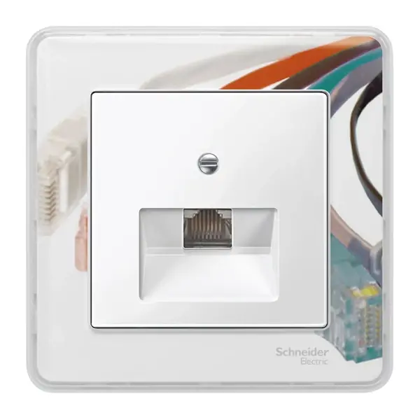 Schneider Electric - MTN296219 - Merten Sys-M 1xRJ45 Insert Plate Plr Wht - 1