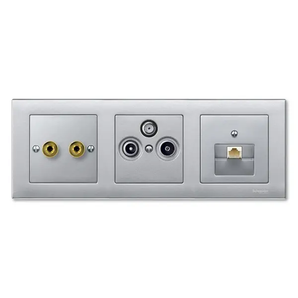 Schneider Electric - MTN297560 - Mrtn SysD Ant. Outlet Plate 2/3 Holes Al - 1
