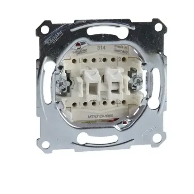 Schneider Electric - MTN3126-0000 - Merten Double 2-way Sw. Insert Screwless - 1