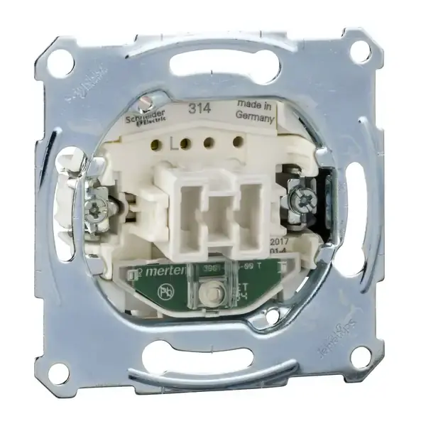 Schneider Electric - MTN3136-0000 - Merten 2-way Sw. Insert w/Light Scrwless - 1