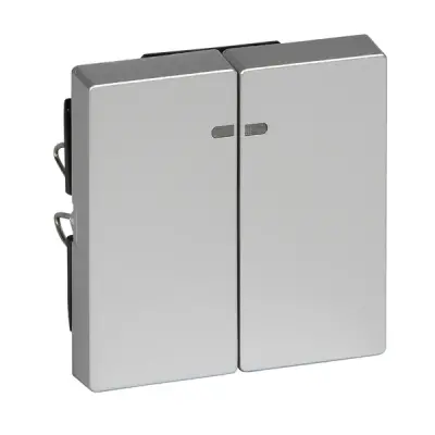 Schneider Electric - MTN3420-0460 - Merten SysM 2g Rocker w/Indctr Plate Alu - 1