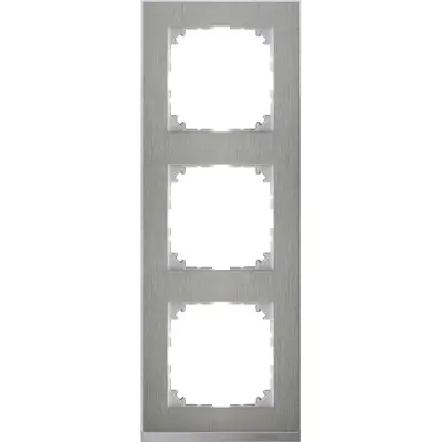 Schneider Electric - MTN4030-3646 - Merten M-Pure Decor 3g Frame St. Steel - 1