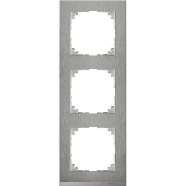 Schneider Electric - MTN4030-3646 - Merten M-Pure Decor 3g Frame St. Steel - 1