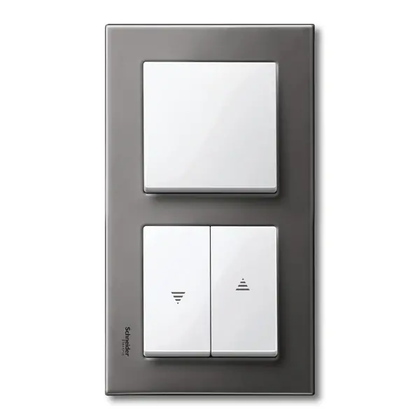 Schneider Electric - MTN403214 - Merten M-Eleg. Mtl 2g Frame Rhodium Grey - 1