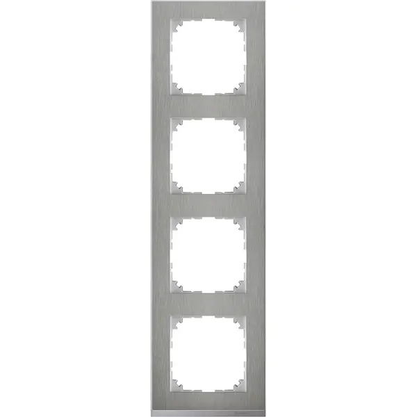 Schneider Electric - MTN4040-3646 - Merten M-Pure Decor 4g Frame St. Steel - 1