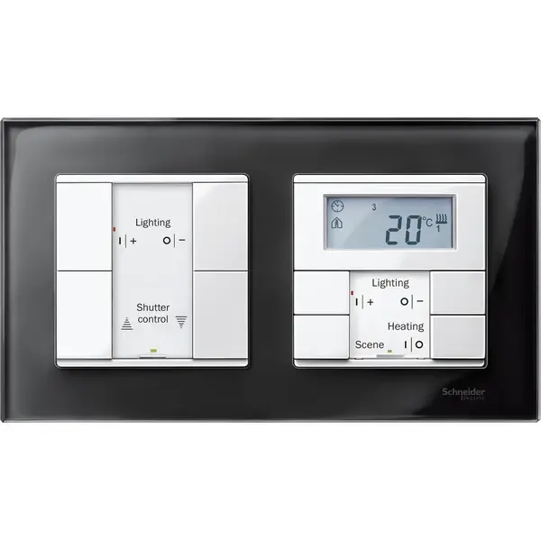 Schneider Electric - MTN404203 - Merten M-Eleg. Glass 2g Frame Onyx Black - 1