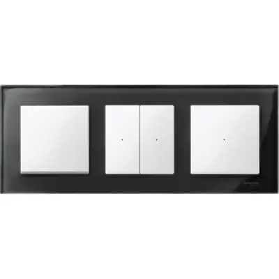 Schneider Electric - MTN404303 - Merten M-Eleg. Glass 3g Frame Onyx Black - 1