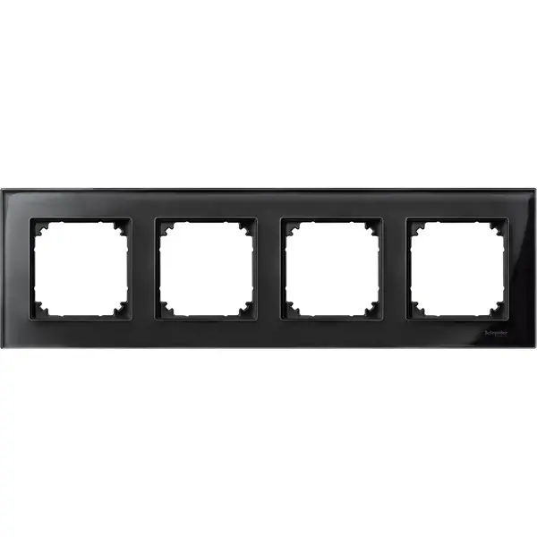 Schneider Electric - MTN404403 - Merten M-Eleg. Glass 4g Frame Onyx Black - 1