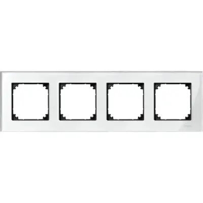 Schneider Electric - MTN404419 - Merten M-Eleg. Glss 4g Frm Brilliant Wht - 1
