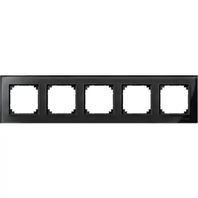 Schneider Electric - MTN404503 - Merten M-Eleg. Glass 5g Frame Onyx Black - 1