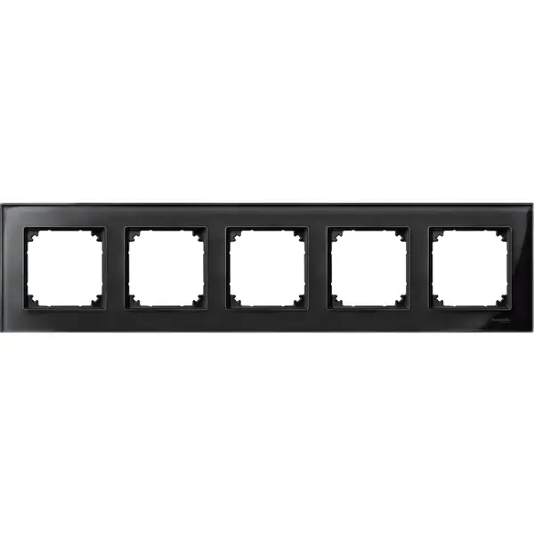 Schneider Electric - MTN404503 - Merten M-Eleg. Glass 5g Frame Onyx Black - 1
