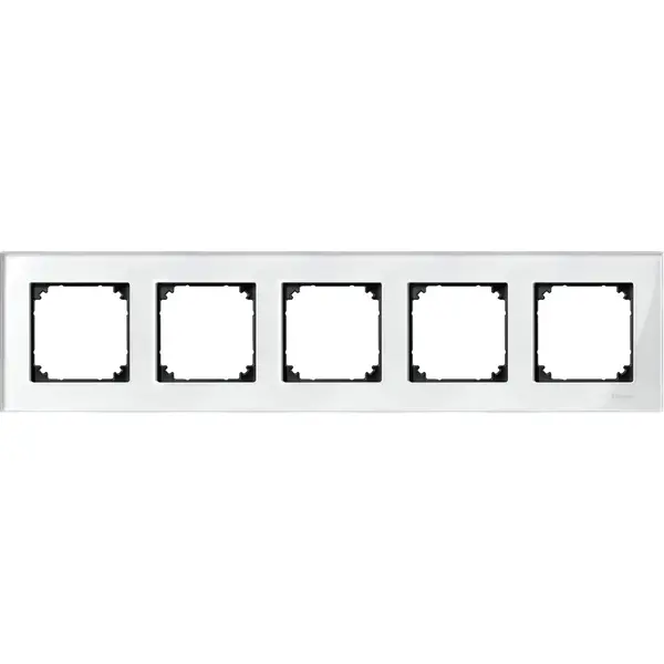 Schneider Electric - MTN404519 - Merten M-Eleg. Glss 5g Frm Brilliant Wht - 1