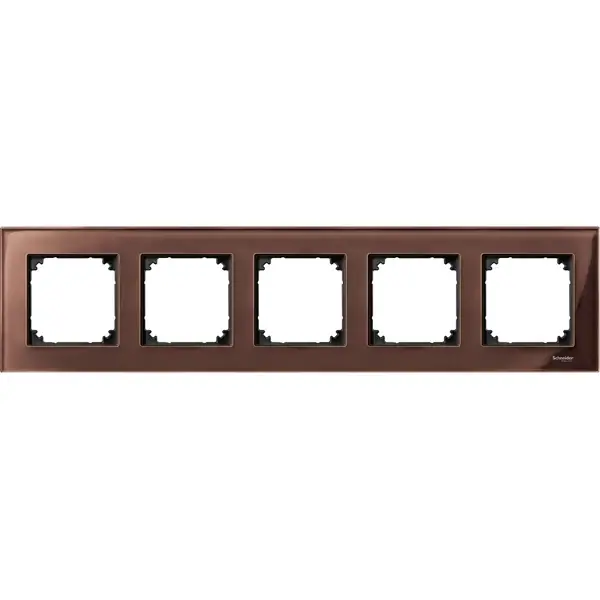 Schneider Electric - MTN4050-3215 - Merten M-Elegance Glss 5g Frm Maho Brown - 1