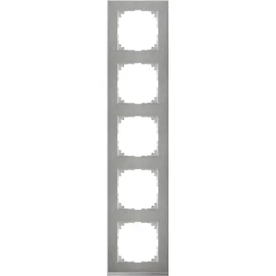 Schneider Electric - MTN4050-3646 - Merten M-Pure Decor 5g Frame St. Steel - 1