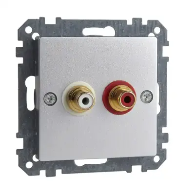 Schneider Electric - MTN4350-0460 - Merten Sys-M Audio Conn. S.O. Aluminium - 1
