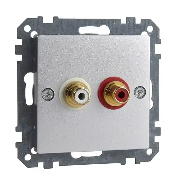 Schneider Electric - MTN4350-0460 - Merten Sys-M Audio Conn. S.O. Aluminium - 1