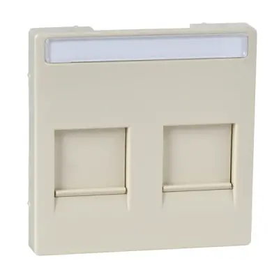 Schneider Electric - MTN4564-0344 - Mrtn SysM 2xRJ45 Plate w/Slide&Label Wh - 1