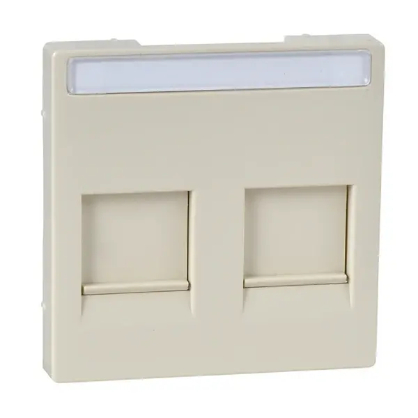 Schneider Electric - MTN4564-0344 - Mrtn SysM 2xRJ45 Plate w/Slide&Label Wh - 1