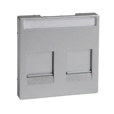 Schneider Electric - MTN4564-0460 - Mrtn SysM 2xRJ45 Plate w/Slide&Label Al - 1