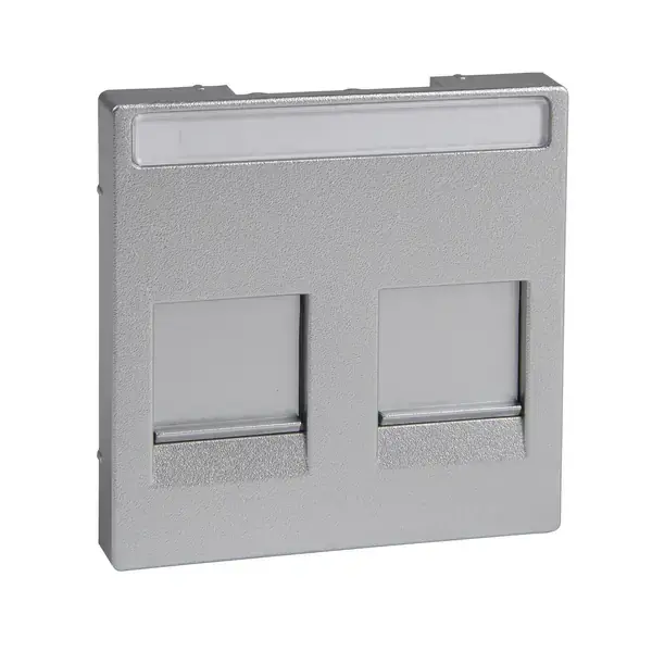 Schneider Electric - MTN4564-0460 - Mrtn SysM 2xRJ45 Plate w/Slide&Label Al - 1
