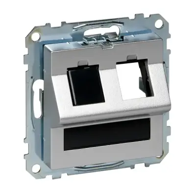 Schneider Electric - MTN4568-0460 - Mrtn SysM 2xRJ45 Plate w/Slide&Label Al - 1
