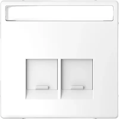 Schneider Electric - MTN4574-6035 - Mrtn D-Lf 2xRJ45 Plate w/Slide&Label LW - 1