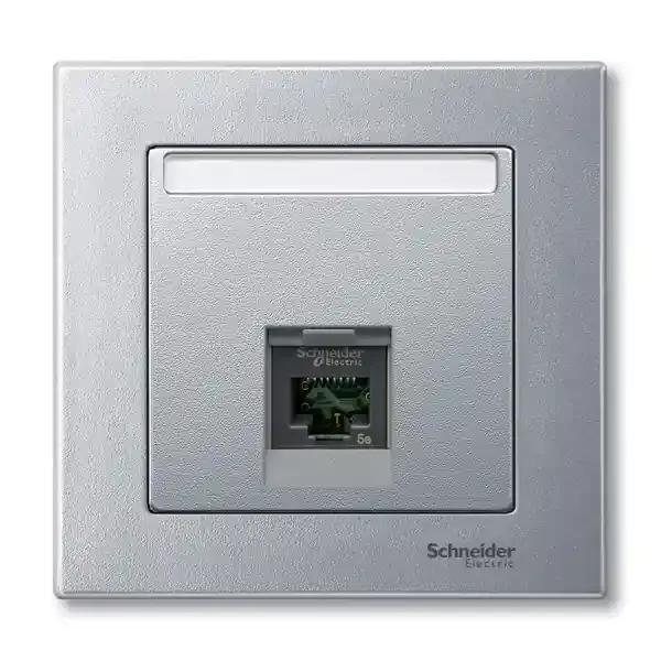 Schneider Electric - MTN465860 - Merten Sys-M SE RJ45 Insert Plate Alu - 1