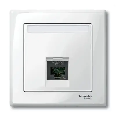 Schneider Electric - MTN469819 - Merten Sys-M SE 1xRJ45 Insrt Plt Plr Wht - 1