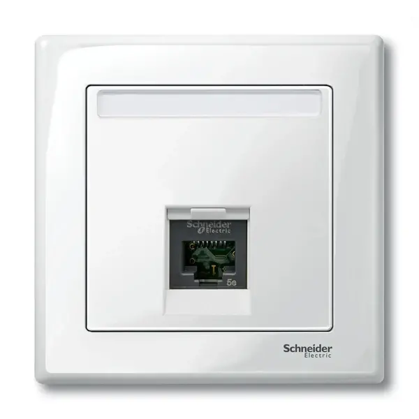 Schneider Electric - MTN469819 - Merten Sys-M SE 1xRJ45 Insrt Plt Plr Wht - 1