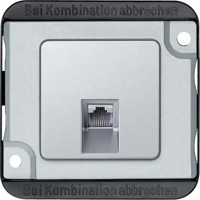 Schneider Electric - MTN470660 - Merten Anti-V. 1xRJ45 Cat6 Insert Alum - 1