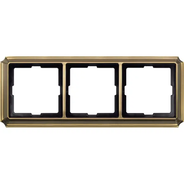 Schneider Electric - MTN483343 - Merten Sys-D Antique 3g Frame Ant Brass - 1
