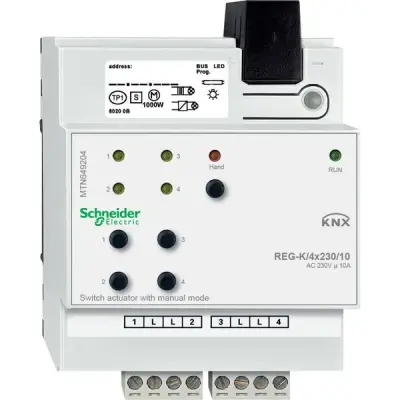 Schneider Electric - MTN649204 - KNX Switch Act. man. mod REG-K/4x/10 - 1