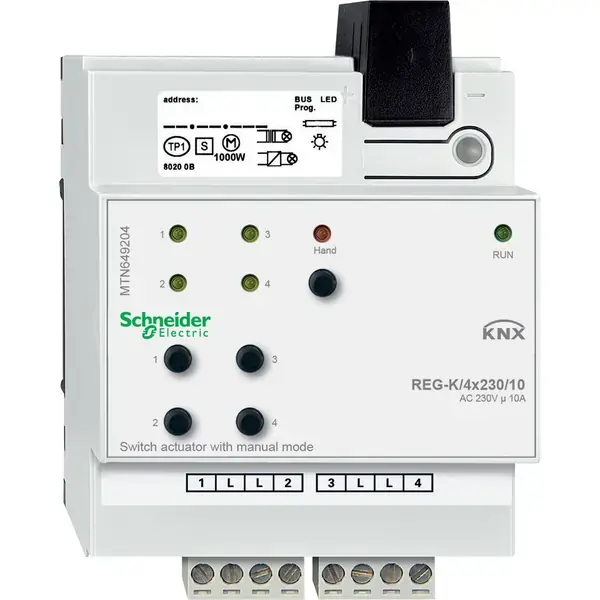 Schneider Electric - MTN649204 - KNX Switch Act. man. mod REG-K/4x/10 - 1
