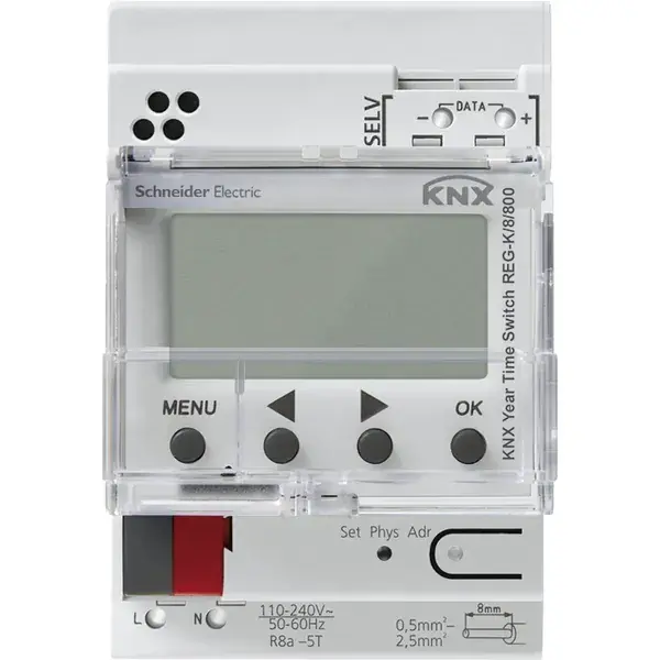 Schneider Electric - MTN6606-0008 - KNX year time switch REG-K/8x/800 - 1