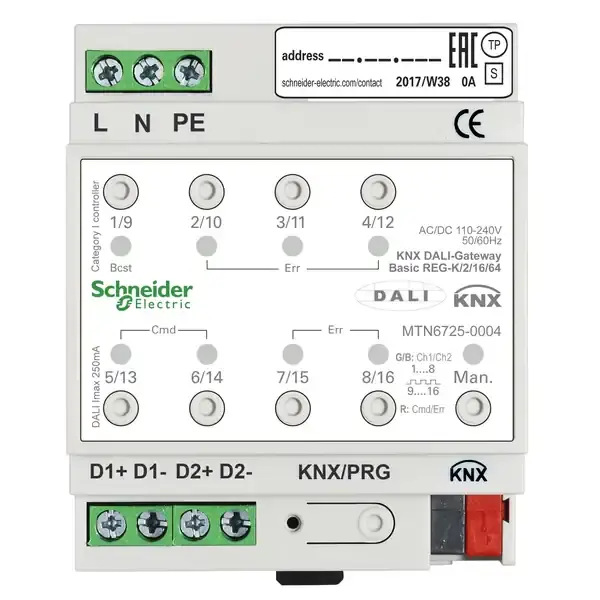 Schneider Electric - MTN6725-0004 - KNX DALI-Gateway Basic REG-K/2/16/64 - 1