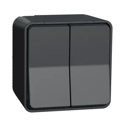 Schneider Electric - MUR35022 - Mureva double two-way sw surface, grey - 1