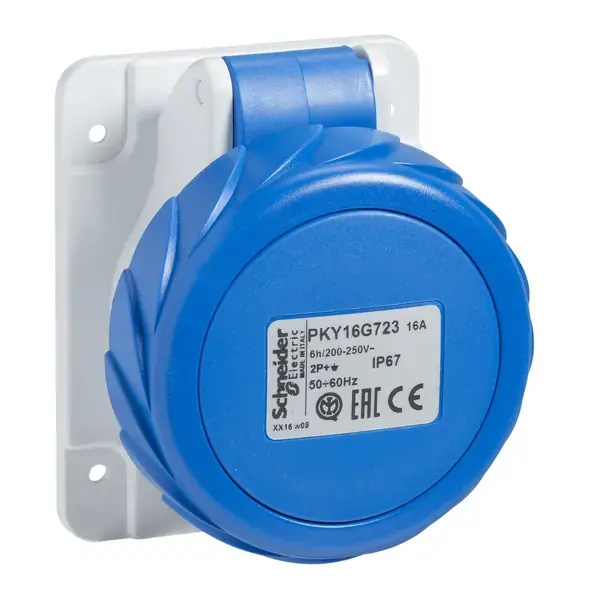 Schneider Electric - PKY16G723 - PrtK 2P+E 16A 200-250V Panel Socket IP67 - 1